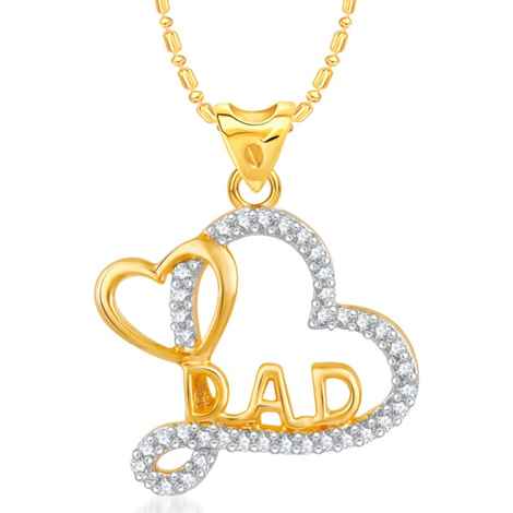 Buy Srikara Alloy Gold Plated CZ / AD Dad Fashion Jewellery Pendant with Chain - SKP2396G - Purplle