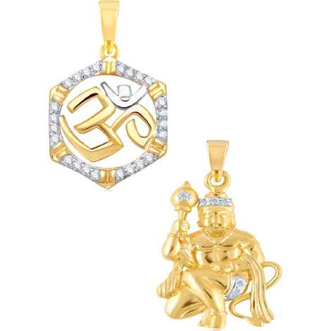 Buy Srikara Alloy Gold Plated CZ / AD Fashion Jewellery Pendant Set with Chain - SKCOMBO1277G - Purplle
