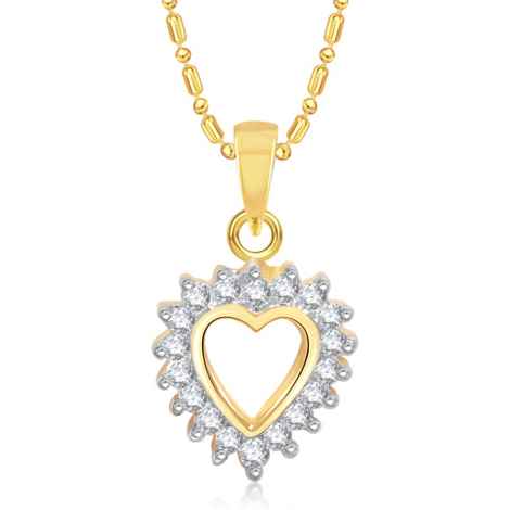 Buy Srikara Alloy Gold Plated CZ/AD Eternal Heart Fashion Jewelry Pendant with Chain - SKP1419G - Purplle