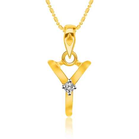 Buy Srikara Alloy Brass Gold Plated CZ Initial "Y" Alphabet Fashion Jewelry Pendant - SKP2826G - Purplle