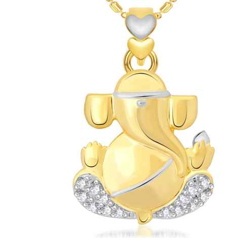 Buy Srikara Alloy Gold Plated CZ/AD Buddhividhata Fashion Jewelry Pendant with Chain - SKP2042G - Purplle