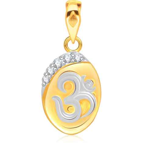 Buy Srikara Alloy Gold Plated CZ / AD Om Fashion Jewellery Pendant with Chain - SKP1556G - Purplle