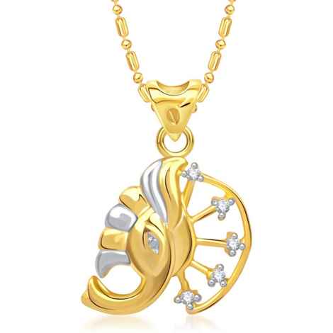 Buy Srikara Alloy Gold Plated CZ/AD Buddhividhata Fashion Jewelry Pendant with Chain - SKP1402G - Purplle