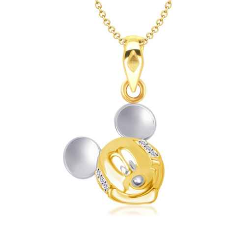 Buy Srikara Alloy Gold Plated CZ/AD Mickey Mouse Fashion Jewelry Pendant with Chain - SKP1262G - Purplle