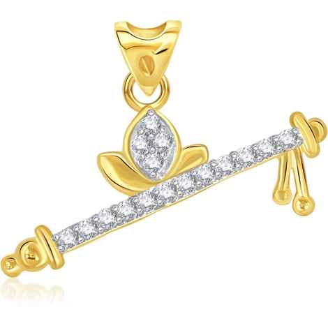 Buy Srikara Alloy Gold Plated CZ / AD Divine Bansuri Fashion Jewellery Pendant Chain - SKP1891G - Purplle