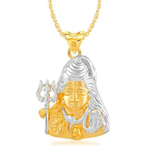 Buy Srikara Alloy Gold Plated CZ / AD Shiva Fashion Jewellery Pendant with Chain - SKP2456G - Purplle
