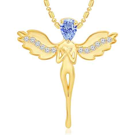 Buy Srikara Alloy Gold Plated CZ / AD Angel Fashion Jewellery Pendant with Chain - SKP2696G - Purplle