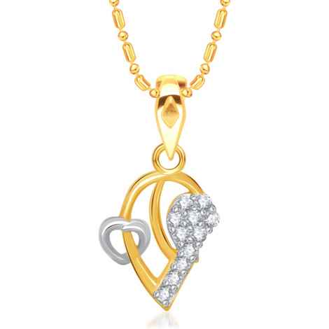 Buy Srikara Alloy Gold Plated CZ/AD Adulation Heart Fashion Jewellery Pendant Chain - SKP1511G - Purplle