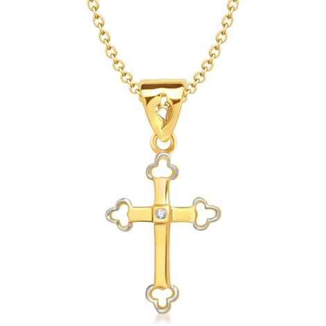 Buy Srikara Alloy Gold Plated CZ/AD Divine Messenger Cross Fashion Jewelry Pendant - SKP1253GA - Purplle