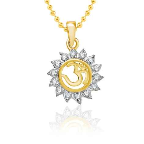 Buy Srikara Alloy Gold Plated CZ / AD Om Shakti Fashion Jewellery Pendant with Chain - SKP1497G - Purplle