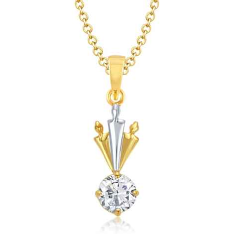 Buy Srikara Alloy Gold Plated CZ/AD Majestics Drop Solitaire Fashion Jewelry Pendant - SKP1091GA - Purplle