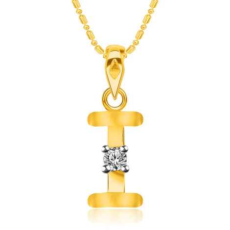 Buy Srikara Alloy Brass Gold Plated CZ Initial "I" Alphabet Fashion Jewelry Pendant - SKP2810G - Purplle