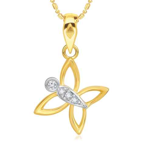Buy Srikara Gold Plated Butterfly CZ/AD Studded Fashion Jewelry Pendant with Chain - SKP2970G - Purplle