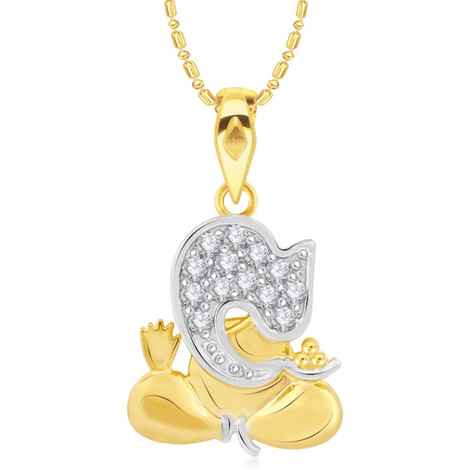 Buy Srikara Alloy Brass Gold Plated CZ/AD Vakratunda Fashion Jewelry Pendant Chain - SKP2988G - Purplle