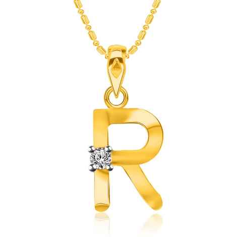 Buy Srikara Alloy Brass Gold Plated CZ Initial "R" Alphabet Fashion Jewelry Pendant - SKP2819G - Purplle