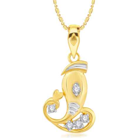 Buy Srikara Alloy Brass Gold Plated CZ/AD Vakratunda Fashion Jewelry Pendant Chain - SKP2985G - Purplle