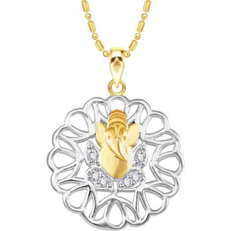 Buy Srikara Alloy Brass Gold Plated CZ/AD Vakratunda Fashion Jewelry Pendant Chain - SKP2995G - Purplle