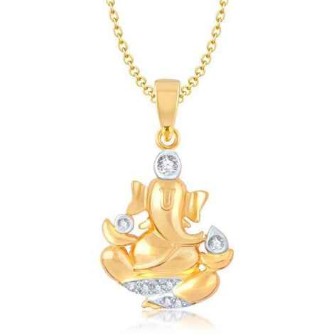 Buy Srikara Alloy Gold Plated CZ / AD Fashion Jewellery Pendant with Chain - SKP1010G - Purplle