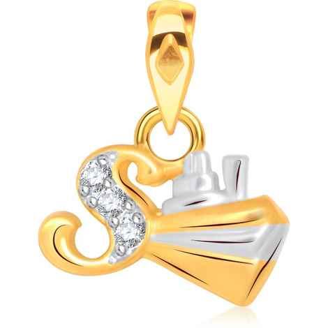 Buy Srikara Alloy Gold Plated CZ/AD Initial Letter S Fashion Jewellery Pendant Chain - SKP1543G - Purplle