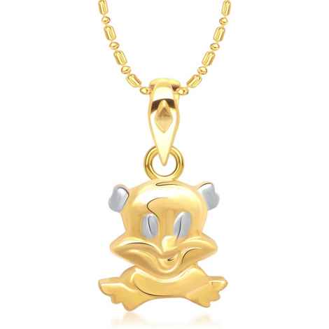 Buy Srikara Alloy Gold Plated CZ / AD Teddy Fashion Jewellery Pendant with Chain - SKP1353G - Purplle