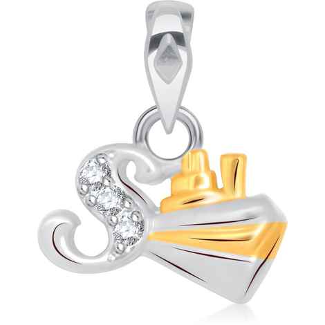 Buy Srikara Alloy Gold Plated CZ/AD Initial Letter S Fashion Jewellery Pendant Chain - SKP1590G - Purplle