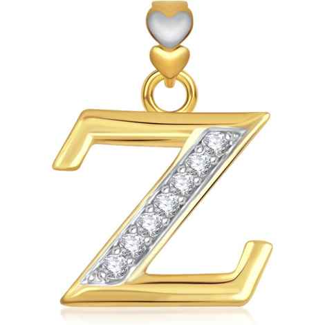 Buy Srikara Alphabet Collection Initial Letter 'Z' CZ Fashion Jewelry Pendant Chain - SKP1761G - Purplle