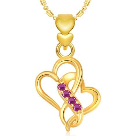Buy Srikara Alloy Gold Plated CZ/AD Well Crafted Heart Valentine Fashion Jewelry Pendant - SKP1908G - Purplle