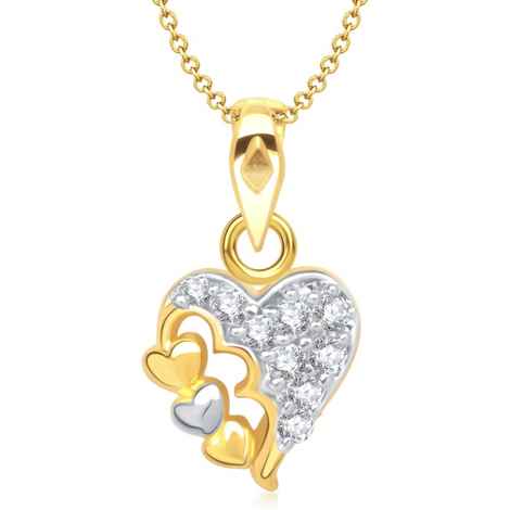 Buy Srikara Alloy Gold Plated CZ / AD Two Tone Heart Shape Fashion Jewellery Pendant - SKP1286G - Purplle