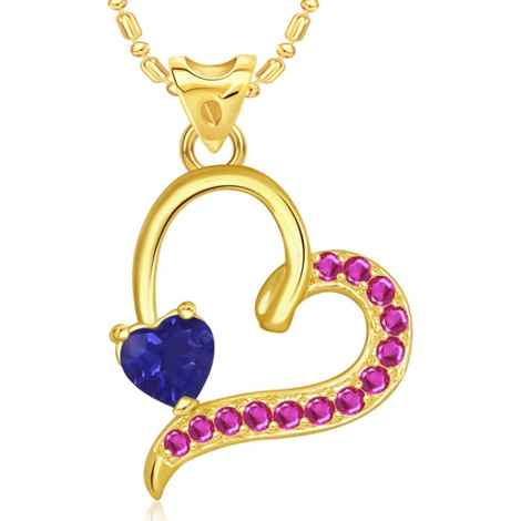 Buy Srikara Alloy Gold Plated CZ Affection Heart Valentine Fashion Jewellery Pendant - SKP1799G - Purplle