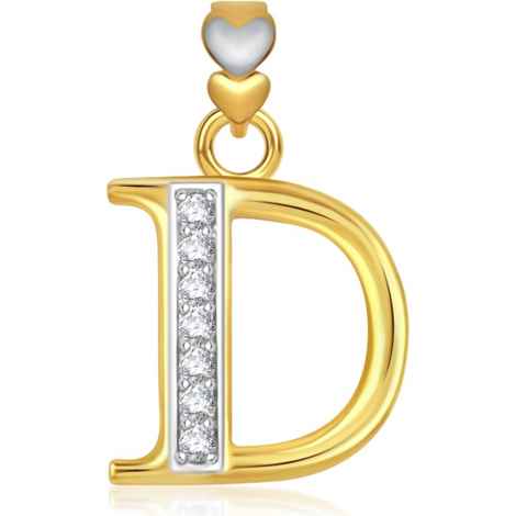 Buy Srikara Alphabet Collection Initial Letter 'D' CZ Fashion Jewelry Pendant Chain - SKP1739G - Purplle