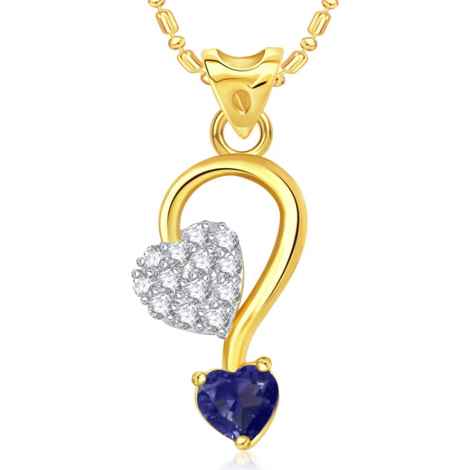 Buy Srikara Alloy Gold Plated CZ/AD Double Heart Valentine Fashion Jewelry Pendant - SKP1779G - Purplle