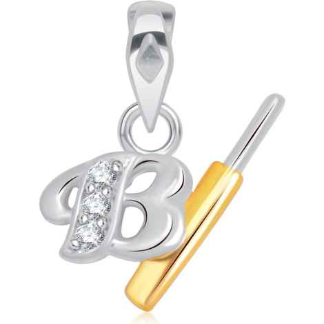 Buy Srikara Alloy Gold Plated CZ/AD Initial Letter B Fashion Jewellery Pendant Chain - SKP1574G - Purplle