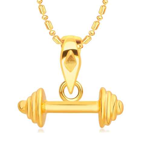 Buy Srikara Alloy Gold Plated CZ/AD Sports n Fitness Barbell Dumbell Fashion Jewelry Pendant - SKP2148G - Purplle
