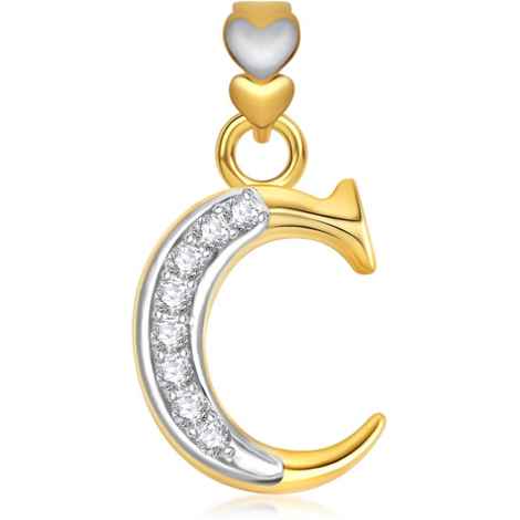 Buy Srikara Alphabet Collection Initial Letter 'C' CZ Fashion Jewelry Pendant Chain - SKP1738G - Purplle