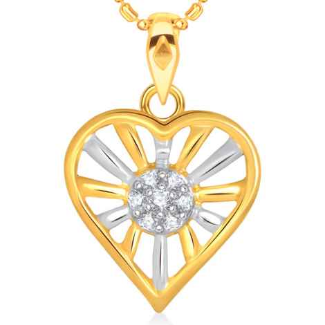 Buy Srikara Alloy Gold Plated CZ/AD Excellent Heart Fashion Jewellery Pendant Chain - SKP1567G - Purplle