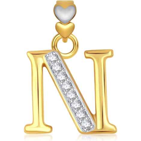 Buy Srikara Alphabet Collection Initial Letter 'N' CZ Fashion Jewelry Pendant Chain - SKP1749G - Purplle