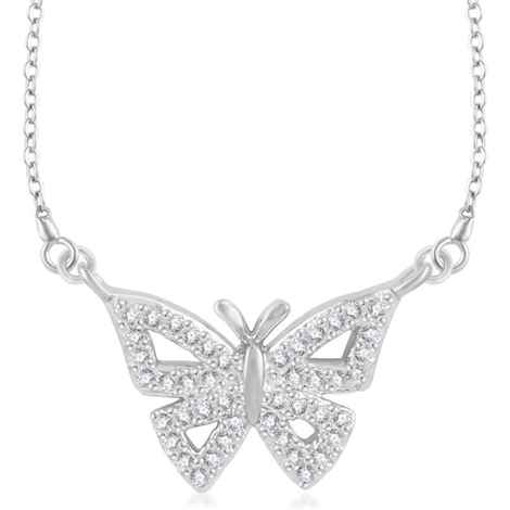 Buy Srikara Alloy Rhodium Plated CZ Stone Studded Butterfly Fashion Jewelry Pendant - SKP3234R - Purplle