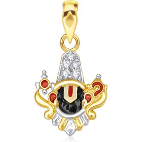 Buy Srikara Alloy Gold Plated CZ/AD Tirupati Balaji Fashion Jewellery Pendant Chain - SKP1921G - Purplle