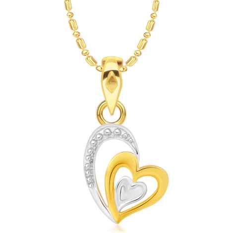 Buy Srikara Alloy Gold Plated CZ / AD Three Heart Fashion Jewelry Pendant with Chain - SKP2170G - Purplle