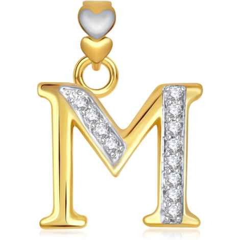 Buy Srikara Alphabet Collection Initial Letter 'M' CZ Fashion Jewelry Pendant Chain - SKP1748G - Purplle