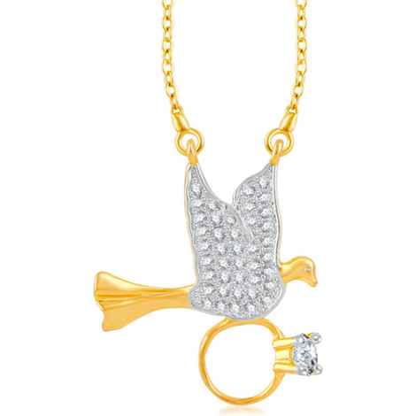 Buy Srikara Brass Alloy Gold Plated CZ Love Bird Ring Fashion Jewellery Pendant - SKP3235G - Purplle