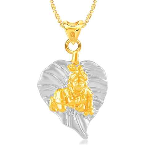 Buy Srikara Alloy Brass Gold Plated CZ/AD Bal Krishna Fashion Jewelry Locket Chain - SKP3149G - Purplle