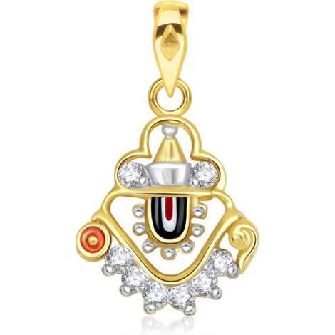 Buy Srikara Alloy Gold Plated CZ / AD Shri Balaji Fashion Jewelry Pendant with Chain - SKP1913G - Purplle