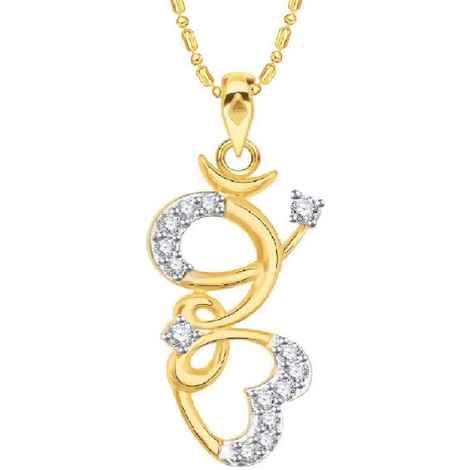 Buy Srikara Alloy Brass Gold Plated CZ/AD Curvy Design Heart Fashion Jewelry Pendant - SKP3118G - Purplle