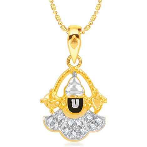 Buy Srikara Brass Alloy Gold Plated CZ/AD Vaikuntapataye Fashion Jewelry Pendant - SKP3190G - Purplle