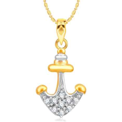 Buy Srikara Brass Alloy Gold Plated CZ / AD Anchor Shaped Fashion Jewellery Pendant - SKP3167G - Purplle