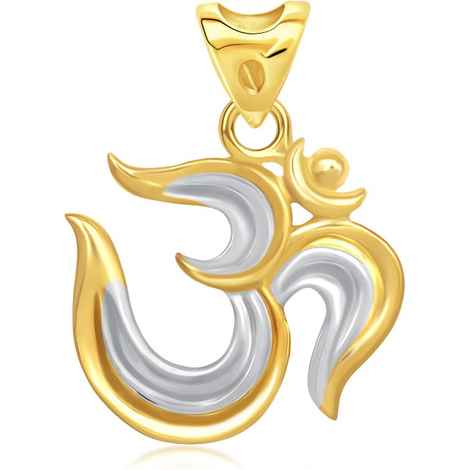 Buy Srikara Alloy Gold Plated CZ / AD Om Fashion Jewellery Pendant with Chain - SKP1450G - Purplle