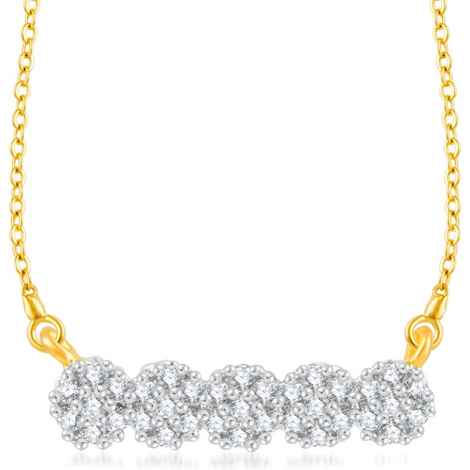 Buy Srikara Brass Alloy Gold Plated CZ / AD Fashion Jewellery Pendant with Chain - SKP3229G - Purplle