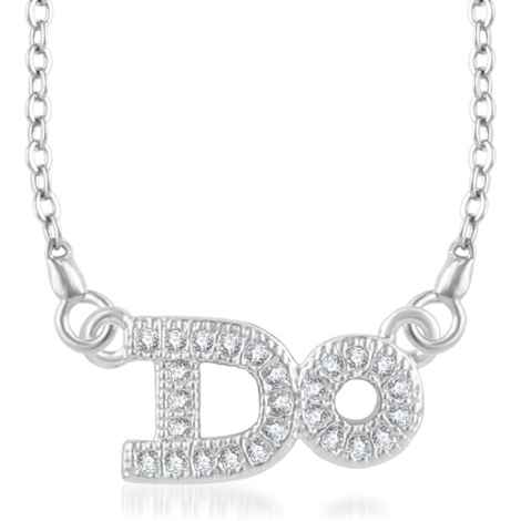 Buy Srikara Brass Alloy Rhodium Plated CZ/AD I DO Fashion Jewelry Pendant Set Chain - SKP3240R - Purplle