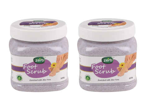 Buy Zerb Foot Scrub Enriched With Aloe Vera And Natural Extracts Make Your Skin Soft And Supple - Pack Of 2 (500 g) Each - Purplle